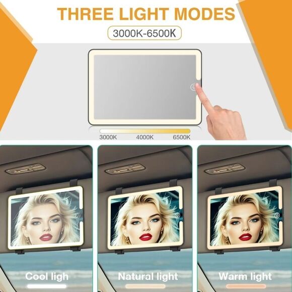 Universal Car Sun Visor Vanity Mirror with LED lights Brand New in Box - Picture 5 of 5